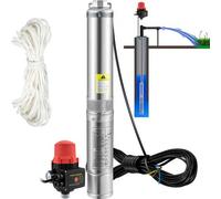 VEVOR Pompe Immergée pour Puits 50 L/min 89 m Pompe à Eau pour Puits Profond en Acier Inox, Pompe à Eau Électrique 550 W, Pompe de Puits Submersible Automatique Usage Domestique Agricole Industriel