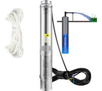 VEVOR Pompe Immergée pour Puits 6600 L/h 44 m Pompe à Eau pour Puits Profond en Acier Inox, Pompe à Eau Électrique 370 W, Pompe de Puits Submersible Automatique Usage Domestique Agricole Industriel
