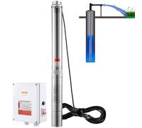 VEVOR Pompe Immergée pour Puits Profond, 2200 W, Pompe à Eau en Acier Inox, Débit 9,8 m³/h, 144 m, avec Cordon Électrique 19,4 m, Boîtier de Commande Externe, IP68 pour Maison, Irrigation Industrielle