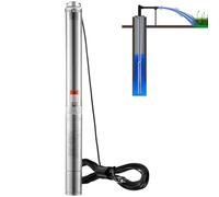 VEVOR Pompe Immergée pour Puits Profond, 2200 W, Pompe à Eau en Acier Inoxydable, Débit 9,8 m³/h, 144 m, avec Cordon Électrique 9,1 m, Pompe Étanche IP68 pour Usage Domestique, Irrigation Industrielle