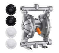 VEVOR Pompe Pneumatique à Double Membrane 25 L/min, Pompe à Diaphragme Pneumatique Transfert Huile Usagée, Entrée Sortie Air Standard, Corps Alliage Aluminium, pour Diesel, Graisse, Essence（Argent-16）