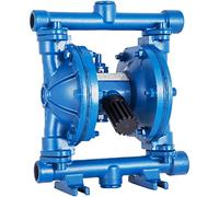VEVOR Pompe pneumatique à double membrane, entrée et sortie 12,7 mm en fonte 3 GPM 115 psi pompe de transfert pneumatique membrane en nitrile pour pétrole, diesel, huile, fluides à faible viscosité