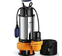 VEVOR Pompe de Relevage Eaux Chargées 2200 W Pompe d’Évacuation pour Eaux Chargées, 1000 L/min Pompe Vide Piscine Cave Fosse Septique Pompe Immergée Pompe Submersible pour Pomper Eaux Sales Eaux Usées