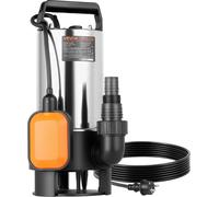 VEVOR Pompe Submersible Eaux Usées 710 W Pompe Puisard Acier Inox, 20000 L/h avec Interrupteur Flotteur Automatique, Hauteur Refoulement 9 m Évacuation Eaux Usées pour Piscines, Étangs, Zones Inondées