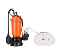VEVOR Pompe Submersible Eaux Usées 1500 W Pompe Puisard Fonte 21000 L/h avec Interrupteur à Flotteur Automatique, Hauteur Refoulement 18 m, Évacuation Eaux Usées pour Piscines, Étangs, Zones Inondées