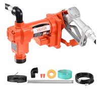 VEVOR Pompe Transfert Carburant 12 V CC 75,7 L/min 1/4 CV Pompe Transfert Diesel avec Buse Manuelle, Tuyau de Refoulement et d'Aspiration, pour Essence, Kérosène, Mélanges Éthanol, Méthanol, Biodiesel