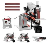 VEVOR, ponceuse à bande 1500W, ponceuse à bande avec 3 bandes abrasives (1829-2083) x 51 mm, polissoir à bande réglable de 600 à 6000 tr/min, avec 3 modes et une vitesse maximale de la bande de 32 m/s