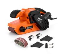 VEVOR Ponceuse à Bande 750 W 7,6x53,3 cm 3,2-6,2 m/s Ponceuse Électrique | Pour Travail Bois, Menuiserie, 6 Vitesses, 2 en 1 Portative/à Établi, avec 2 Sacs à Poussière, 10 Bandes Abrasives, 2 Pinces