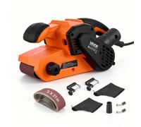 VEVOR Ponceuse à Bande 750 W 7,6x53,3 cm 3,2-6,2 m/s Ponceuse Électrique pour Travail Bois, Menuiserie, 6 Vitesses, 2 en 1 Portative/à Établi, avec 2 Sacs à Poussière, 10 Bandes Abrasives, 2 Pinces