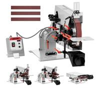 VEVOR Ponceuse à Bande Stationnaire 1500 W pour (1829-2083)x51 mm Backstand, pour Coutellerie, Métallurgie, Travail Bois, Contrôle Vitesse Variable en Continu VFD, avec 3 Modes, 3 Bandes Abrasives