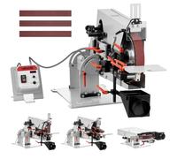 VEVOR Ponceuse à Bande Stationnaire 1500 W pour (1829-2083) x51 mm Backstand, pour Coutellerie, Métallurgie, Travail Bois, Contrôle Vitesse Variable en Continu VFD, avec 3 Modes, 3 Bandes Abrasives