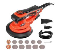 VEVOR Ponceuse Excentrique 127/152 mm 400 W Ponceuse Orbitale sans Balais | Pour Ponçage de Bois, 7 Vitesses Variables 4000-10000 tr/min, avec 20 Disques Abrasifs, Sac à Poussière, Tuyau d'Aspiration