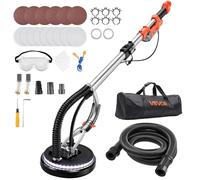 VEVOR Ponceuse Girafe 1010 W Ponceuse Mur et Plafond Tuyau d'Aspiration pour Plaques Plâtre Cloisons Sèches Plaquiste, 1000-2200 tr/min, Éclairage LED, Poignée Télescopique Pliable, 15 Disques Ponçage