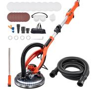 VEVOR Ponceuse Girafe 950 W Ponceuse Mur et Plafond Tuyau d'Aspiration pour Plaques Plâtre Cloisons Sèches Plaquiste, 1000-2300 tr/min, Éclairage LED, Poignée Télescopique Pliable, 15 Disques Ponçage