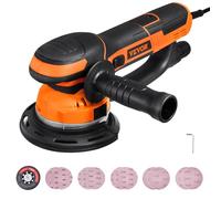 VEVOR Ponceuse orbitale R7311 152 mm 850 W 6 vitesses DA/GA + 10 papiers de verre, anti-poussière