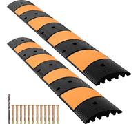VEVOR Pont de câble en caoutchouc, protection anti-collision, double canal, 2 unités, protection de câble, supporte jusqu'à 9980 kg, dimensions 185x31x5,5 cm, pont de tuyau adapté aux surfaces d'aspha