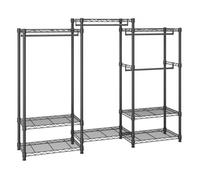 VEVOR Portant à Vêtements 174x45x180 cm Charge 360 kg Porte-Manteau avec 8 Étagères et 4 Tringles Penderie à Vêtements en Acier au Carbone Réglable et Amovible pour Rangement Chambre à Coucher Entrée