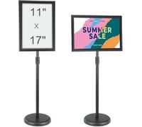 VEVOR Porte-Affiche 420 x 297 mm Présentoir sur Pied Rotation à 360° Hauteur Réglable 850-1357 mm Panneau d'Affichage en Alu avec Base Lestée et Feuille PVC pour Menu Information Mariage Restaurant