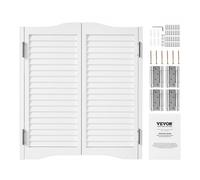 VEVOR Porte Battante Double, 900x28x900 mm, Porte Saloon en Bois de Pin avec Charnières, Quincaillerie, Facile à Installer, pour Intérieur, Couloir de Maison, Cuisine, Bar, Café, Entrée de Pub, Blanc