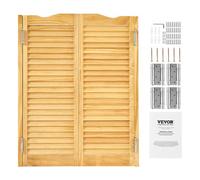 VEVOR Porte Battante Double, 907x28x1060 mm, Porte Saloon en Bois de Pin avec Charnières, Quincaillerie, Facile à Installer, pour Couloir d'Intérieur, Cuisine, Bar, Café, Entrée de Pub, Couleur Bois