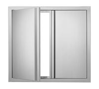 VEVOR Porte d'accès double pour barbecue 660x610x45 mm en inox, poignée encastrée pour îlot