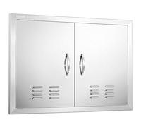 VEVOR Porte d'Accès pour Barbecue, Double Porte de Cuisine Extérieure 762x533x46 mm, Porte Encastrée en Acier Inoxydable, avec Poignées et Évents, pour Îlot de Barbecue, Placard Extérieure, Jardin