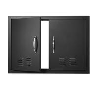 VEVOR Porte d'Accès pour Barbecue, Double Porte de Cuisine Extérieure 762x533x46 mm, Porte Encastrée Plaque Froide, Réversible, avec Poignées et Évents, pour Îlot de Barbecue, Placard Extérieure