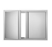 VEVOR Porte d'Accès pour Barbecue, Double Porte de Cuisine Extérieure 774x532x45 mm, Porte Encastrée en Inox, avec Poignée Encastrée, pour Îlot de Barbecue, Station de Grillades, Placard Extérieure