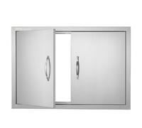 VEVOR Porte d'Accès pour Barbecue, Double Porte de Cuisine Extérieure 774x533x45 mm, Porte Encastrée en Acier Inoxydable, avec Poignées, pour Îlot de Barbecue, Station de Grillades, Placard Extérieure