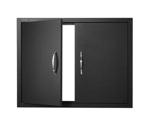 VEVOR Porte d'Accès pour Barbecue, Double Porte de Cuisine Extérieure 788x610x46 mm, Porte Encastrée Plaque Froide, avec Poignées, pour Îlot de Barbecue Noir (Inox + Produit Pulvérisé à l'Huile)