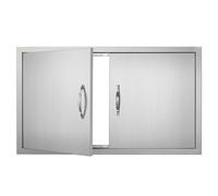 VEVOR Porte d'Accès pour Barbecue, Double Porte de Cuisine Extérieure 915x533x46 mm, Porte Encastrée en Acier Inoxydable, avec Poignées, pour Îlot de Barbecue, Placard Extérieure, Jardin, Argenté