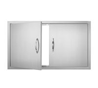 VEVOR Porte d'accès pour barbecue double 915×533×46 mm acier inoxydable encastrée, avec poignées