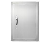 VEVOR Porte d'Accès pour Barbecue, Simple Porte de Cuisine Extérieure 355x508x46 mm, Porte Encastrée en Acier Inoxydable Réversible, avec Poignée, pour Îlot de Barbecue, Placard Extérieure, Jardin