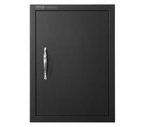 VEVOR Porte d'Accès pour Barbecue, Simple Porte de Cuisine Extérieure 415x570x46 mm, Porte Encastrée Plaque Froide Réversible, avec Poignée, pour Îlot de Barbecue, Placard Extérieure, Jardin, Noir