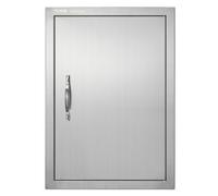 VEVOR Porte d'Accès pour Barbecue, Simple Porte de Cuisine Extérieure 432x610x46 mm, Porte Encastrée en Acier Inoxydable Réversible, avec Poignée, pour Îlot de Barbecue, Placard Extérieure, Jardin