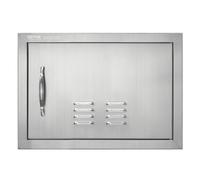 VEVOR Porte d'Accès pour Barbecue, Simple Porte de Cuisine Extérieure 508x356x46 mm, Porte Encastrée en Acier Inoxydable Réversible, avec Poignée et Aération, pour Îlot de Barbecue, Placard Extérieure