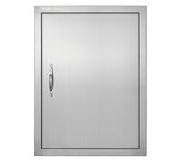 VEVOR Porte d'Accès pour Barbecue, Simple Porte de Cuisine Extérieure 508x686x46 mm, Porte Encastrée en Acier Inoxydable Réversible, avec Poignée, pour Îlot de Barbecue, Placard Extérieure, Jardin
