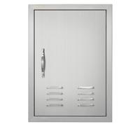 VEVOR Porte d'Accès pour Barbecue, Simple Porte de Cuisine Extérieure 610 x 431 x 45 mm, Porte Encastrée en Inox, avec Poignées, Aérations et Crochets, pour Îlot de Barbecue, Station de Grillades
