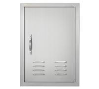 VEVOR Porte d'Accès pour Barbecue, Simple Porte de Cuisine Extérieure 610 x 431 x 45 mm, Porte Encastrée en Inox, avec Poignées, Aérations et Crochets, pour Îlot de Barbecue, Station de Grillades