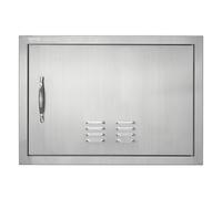 VEVOR Porte d'Accès pour Barbecue, Simple Porte de Cuisine Extérieure 610x432x46 mm, Porte Encastrée en Acier Inoxydable Réversible, avec Poignée et Aération, pour Îlot de Barbecue, Placard Extérieure