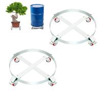 VEVOR Porte-Fût 250 L 2PCS Chariot à Baril Capacité de Charge 454 kg Plateau Roulant Cadre Acier Socle Rouleur Outil 4 Roulettes Pivotantes pour Manutention Fûts Tambours Bidons Huile Entrepôts Usines