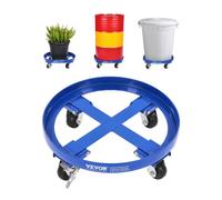 VEVOR Porte-Fût 55 gal Chariot à Baril Capacité de Charge 907 kg avec Traverses, 4 Roulettes Pivotantes, Socle Rouleur Anti-basculement, pour Manutention Fûts Tambours Bidons Huile Entrepôt, Bleu