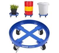VEVOR Porte-Fût 55 gal Chariot à Baril Capacité de Charge 907 kg avec Traverses, 4 Roulettes Pivotantes, Socle Rouleur Anti-basculement, pour Manutention Fûts Tambours Bidons Huile Entrepôt, Bleu