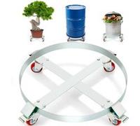 VEVOR Porte-Fût 250 L Chariot à Baril Capacité de Charge 454 kg Plateau Roulant avec 4 Roulettes Pivotantes Cadre Acier Socle Rouleur Outil pour Manutention Fûts Tambours Bidons Huile Entrepôts Usines