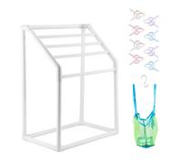 VEVOR Porte-Serviettes sur Pied à 5 Barres Range-Serviettes de Bains Support pour Serviettes en PVC Charge 25 kg Facile à Assembler Organisateur pour Piscine Salle de Bain Spa Extérieur Intérieur