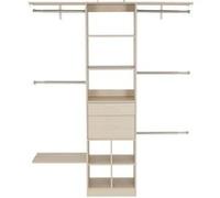 VEVOR Porte Vêtements Avec 2 Tiroirs Hauteur Réglable 5 Tringles à Vêtements Rétractables Gris