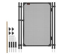 VEVOR Portillon de Barrière Piscine 1,2x0,75 m, Portillon de Sécurité pour Piscine Enterrée et Clôture Extérieure, Kit avec Fermeture et Verrouillage Automatiques, Maille Teslin PVC 352 g/m², Noir