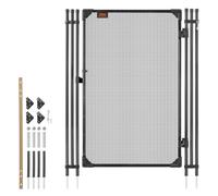 VEVOR Portillon de Barrière Piscine Amovible 1,2x0,75 m, Portillon de Sécurité pour Piscine Enterrée et Clôture Extérieure, Kit avec Loquet Métallique, Maille Teslin PVC 352 g/m², Tube Rond, Noir