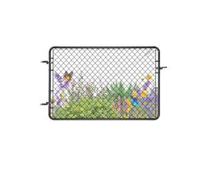 VEVOR Portillon de Jardin, 183x122 cm, Porte de Clôture à Mailles Losangées Réglable, Portail de Clôture en Acier Galvanisé Revêtement en Plastique, Installation Facile, pour Ferme, Poteaux Non Inclus
