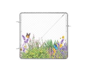 VEVOR Portillon de Jardin, 183x178 cm, Porte de Clôture à Mailles Losangées Réglable, Portail de Clôture en Acier Galvanisé Résistant à la Rouille, Installation Facile, pour Ferme, Poteaux Non Inclus